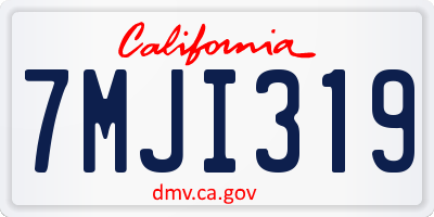 CA license plate 7MJI319
