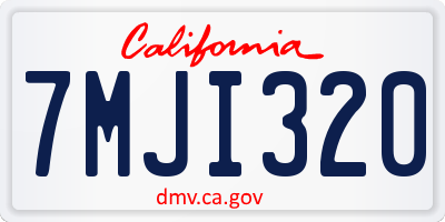 CA license plate 7MJI320