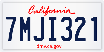 CA license plate 7MJI321