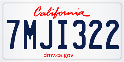 CA license plate 7MJI322