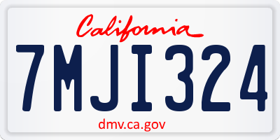 CA license plate 7MJI324