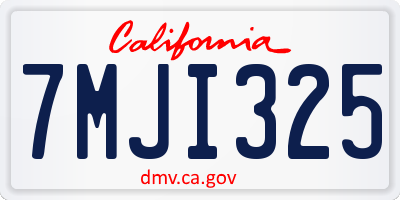 CA license plate 7MJI325