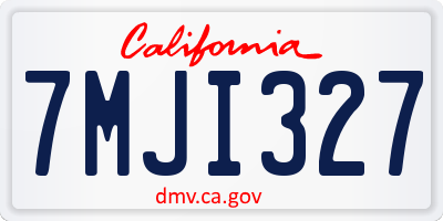CA license plate 7MJI327
