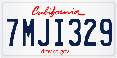 CA license plate 7MJI329