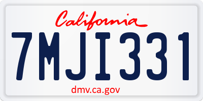 CA license plate 7MJI331