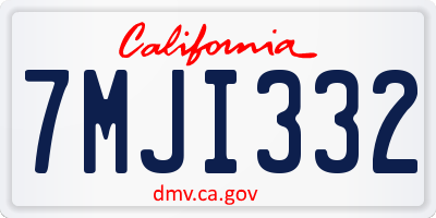 CA license plate 7MJI332