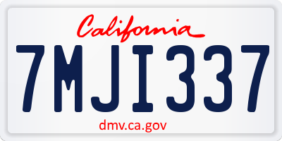 CA license plate 7MJI337