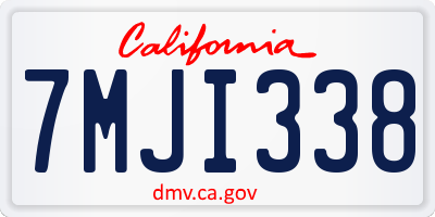 CA license plate 7MJI338