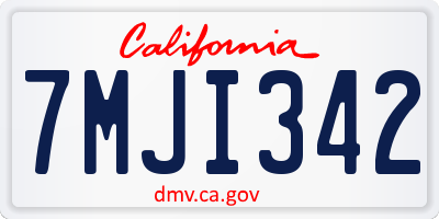 CA license plate 7MJI342