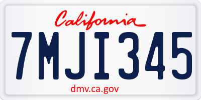 CA license plate 7MJI345