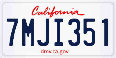 CA license plate 7MJI351