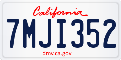 CA license plate 7MJI352