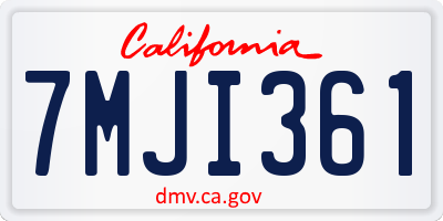 CA license plate 7MJI361
