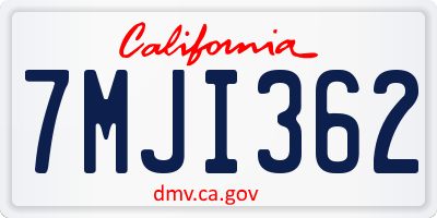 CA license plate 7MJI362