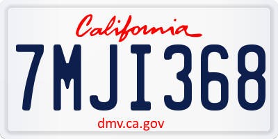 CA license plate 7MJI368