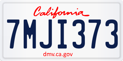 CA license plate 7MJI373