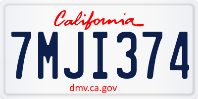 CA license plate 7MJI374