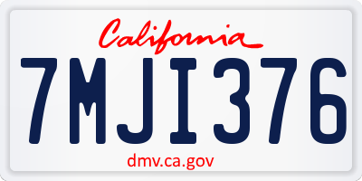 CA license plate 7MJI376