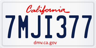 CA license plate 7MJI377