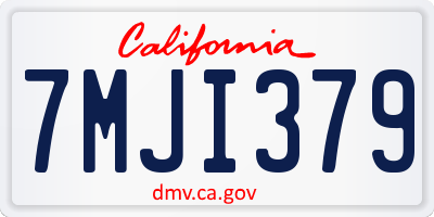 CA license plate 7MJI379