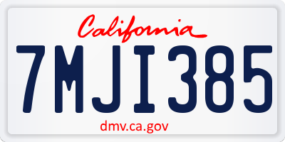 CA license plate 7MJI385