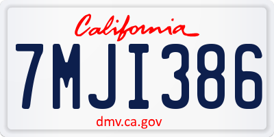 CA license plate 7MJI386