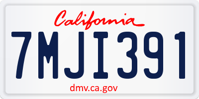 CA license plate 7MJI391