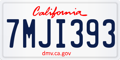 CA license plate 7MJI393