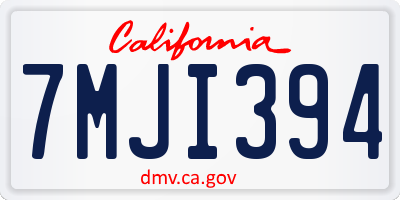 CA license plate 7MJI394
