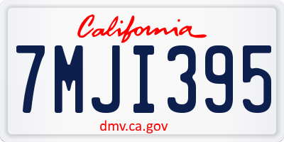 CA license plate 7MJI395