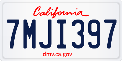 CA license plate 7MJI397