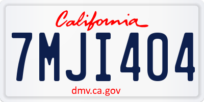 CA license plate 7MJI404