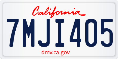 CA license plate 7MJI405
