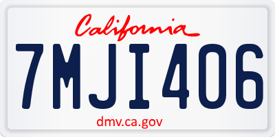 CA license plate 7MJI406