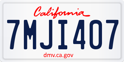 CA license plate 7MJI407