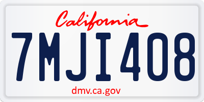 CA license plate 7MJI408