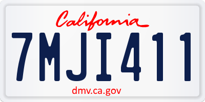 CA license plate 7MJI411