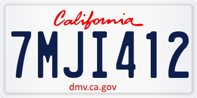 CA license plate 7MJI412