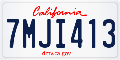 CA license plate 7MJI413