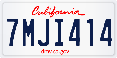 CA license plate 7MJI414