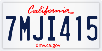 CA license plate 7MJI415