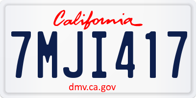 CA license plate 7MJI417