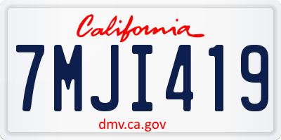 CA license plate 7MJI419