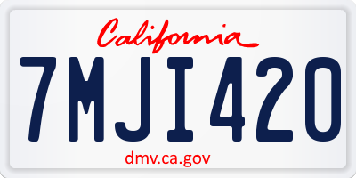 CA license plate 7MJI420
