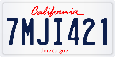 CA license plate 7MJI421
