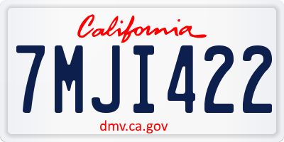 CA license plate 7MJI422