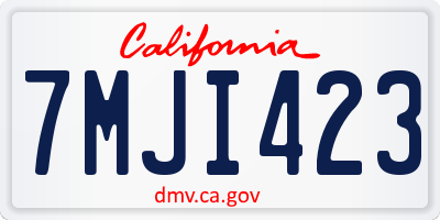 CA license plate 7MJI423