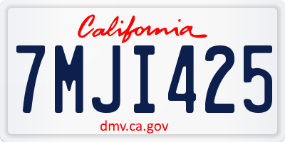 CA license plate 7MJI425