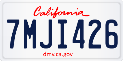 CA license plate 7MJI426