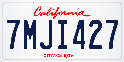 CA license plate 7MJI427